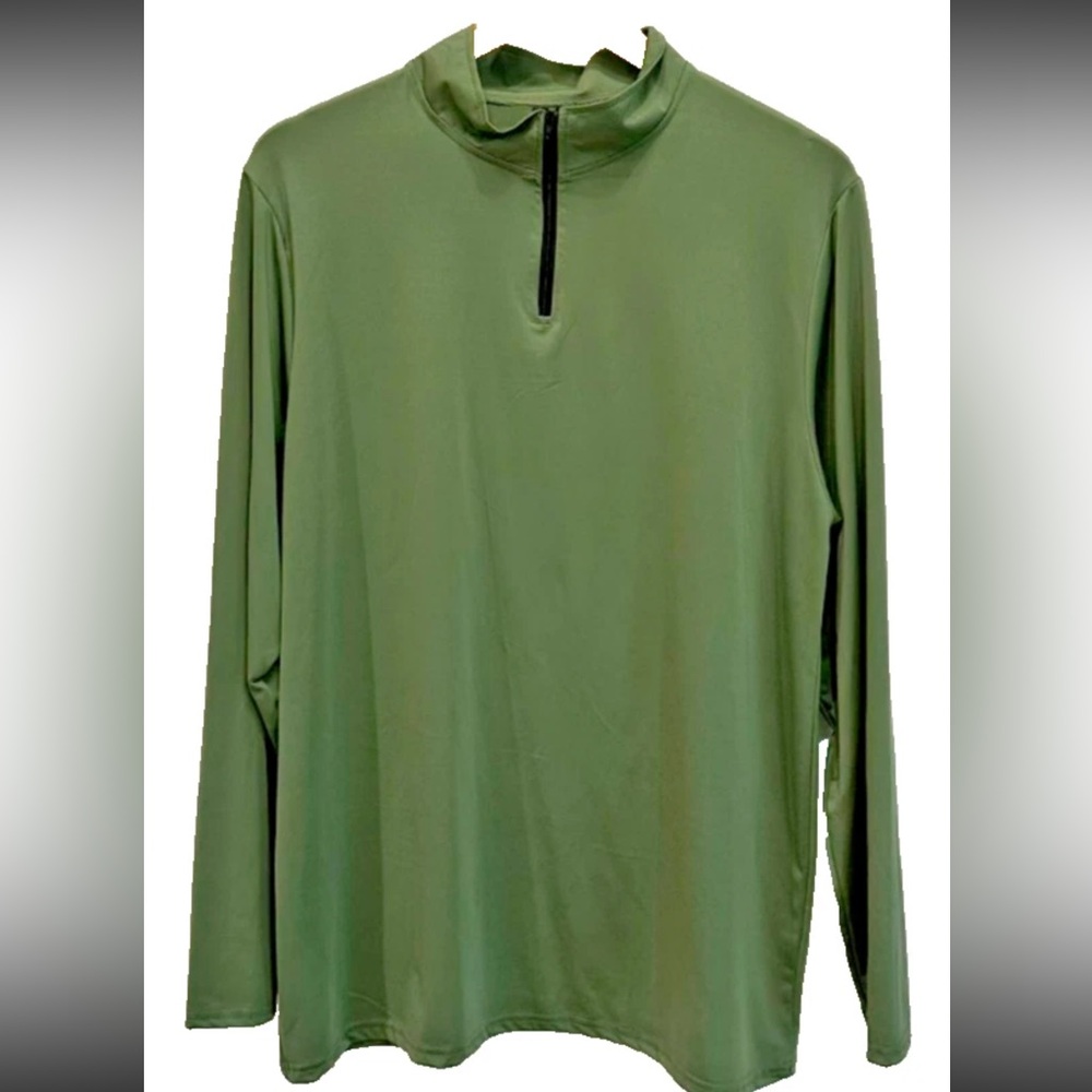 💜Real Essentials Men's 1/2 Zip Pull Over  Long Sleeve Activewear Shirt Size:3XL
